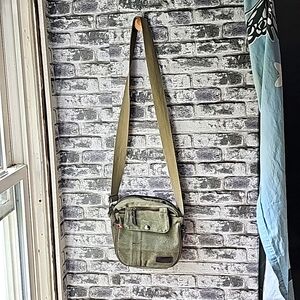 Canvas military green shoulder bag